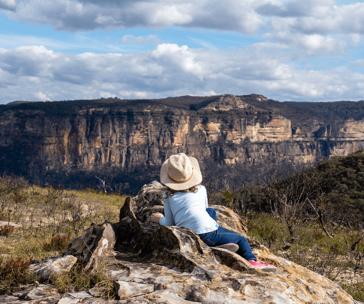 kid camping in the blue mountains, australia