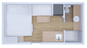 Floorplan for the Grand Caravans Peak 15'8 Straight model