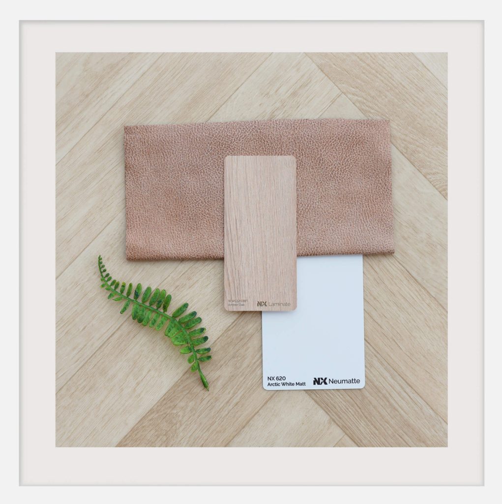 A framed image showing the colours and textures of the Grand Caravans Dunes colour scheme